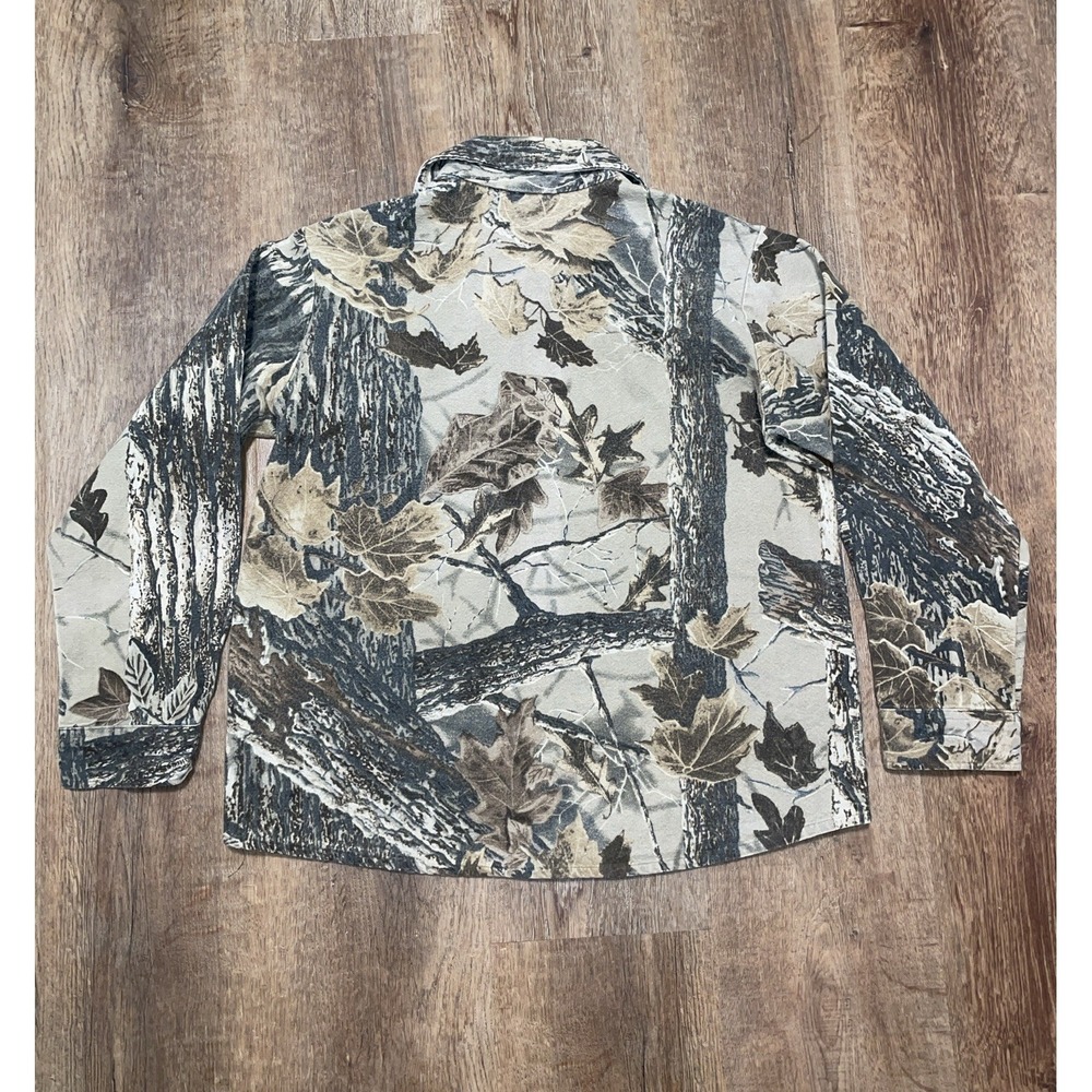 VTG Realtree Treestand Camo Button Up Long Sleeve Shirt Youth Large USA Made - Picture 9 of 9